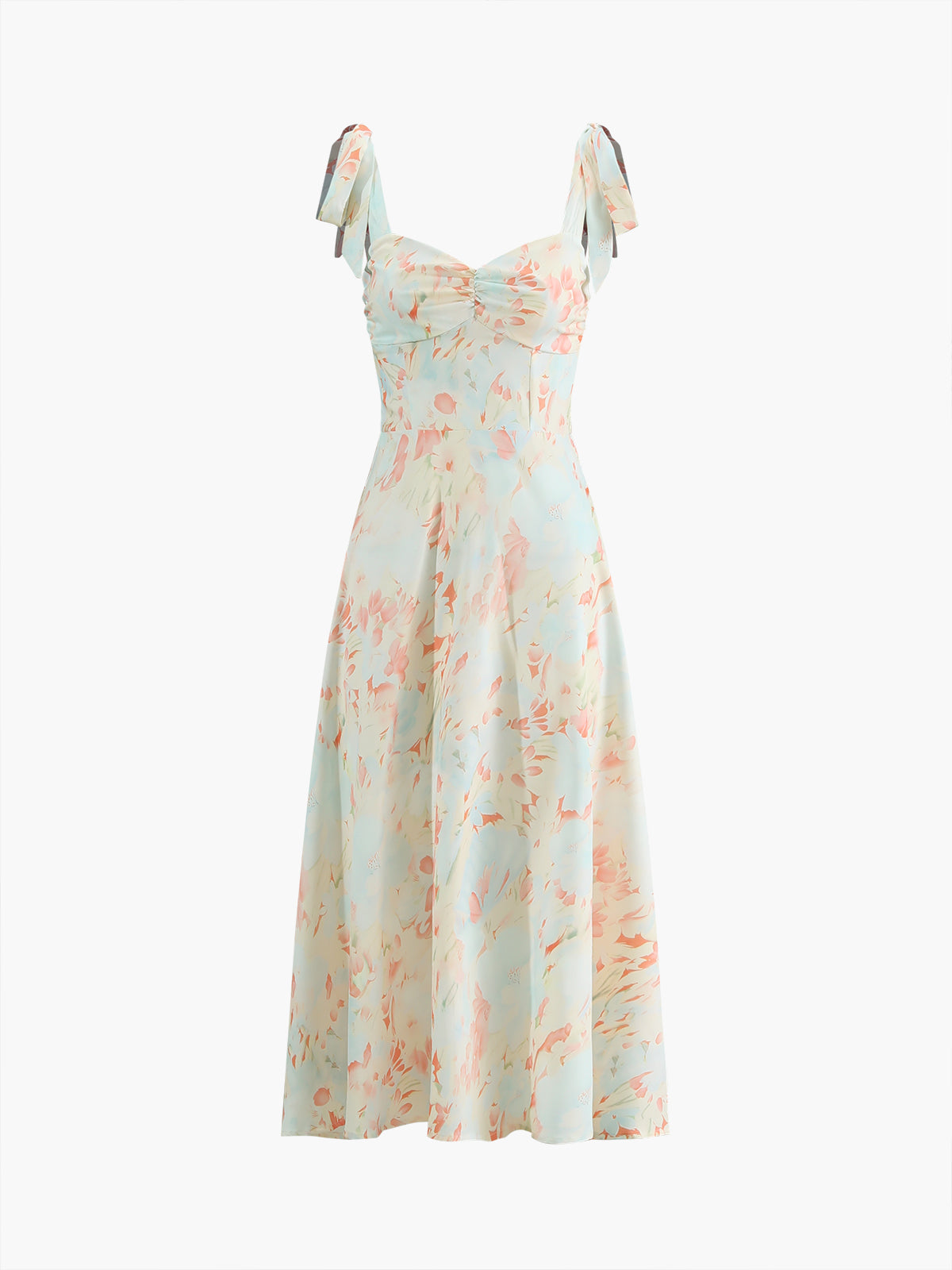 JazzHer Monet Garden Floral Print Midi Dress