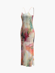 JazzHer Pastel Print Cami Midi Dress