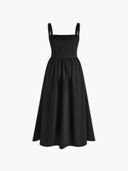 JazzHer Elegant Sleeveless Square Neck Midi Dress