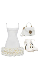 JazzHer Vintage Sheath Straps White Satin Homecoming Dress th Birthday Outfits (PRE-ORDER)