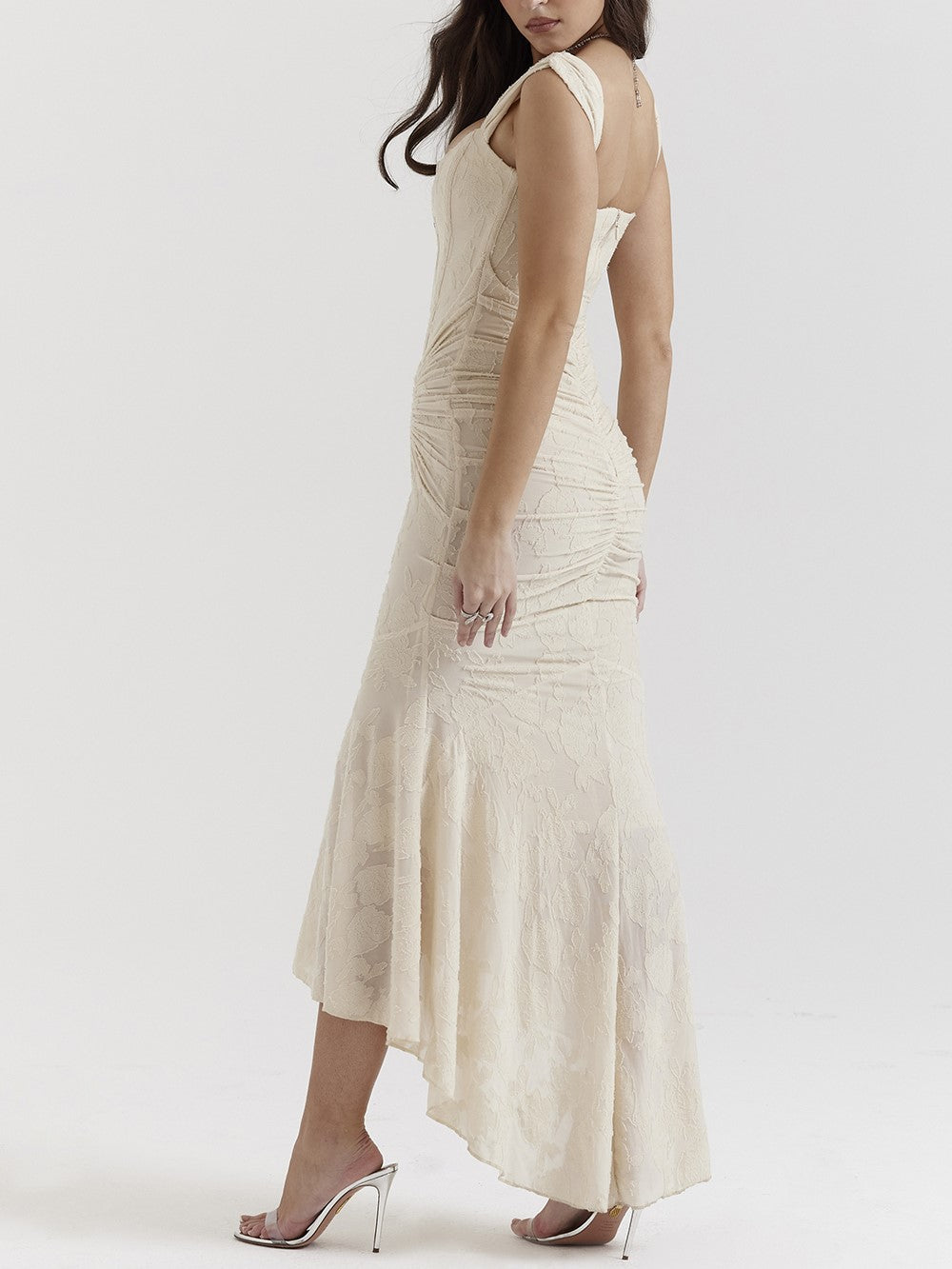 JazzHer Cesca Vintage Cream Floral Maxi Dress