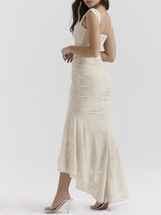 JazzHer Cesca Vintage Cream Floral Maxi Dress