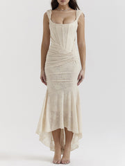 JazzHer Cesca Vintage Cream Floral Maxi Dress