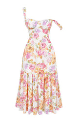JazzHer Elia Ivory Floral Midi Dress