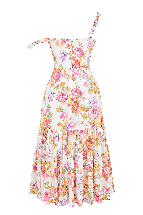JazzHer Elia Ivory Floral Midi Dress