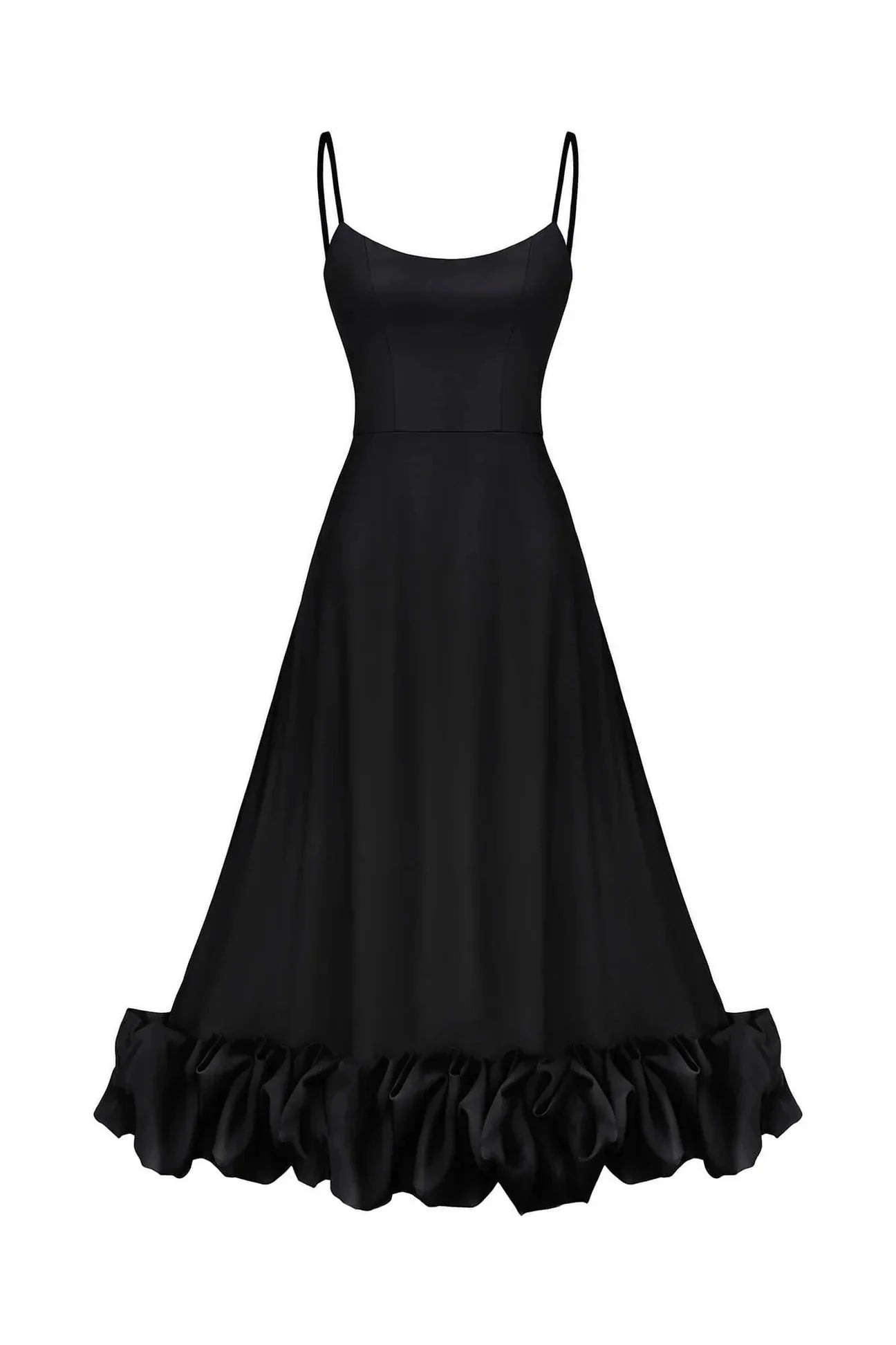 JazzHer Flounce Bustier Midi Dress