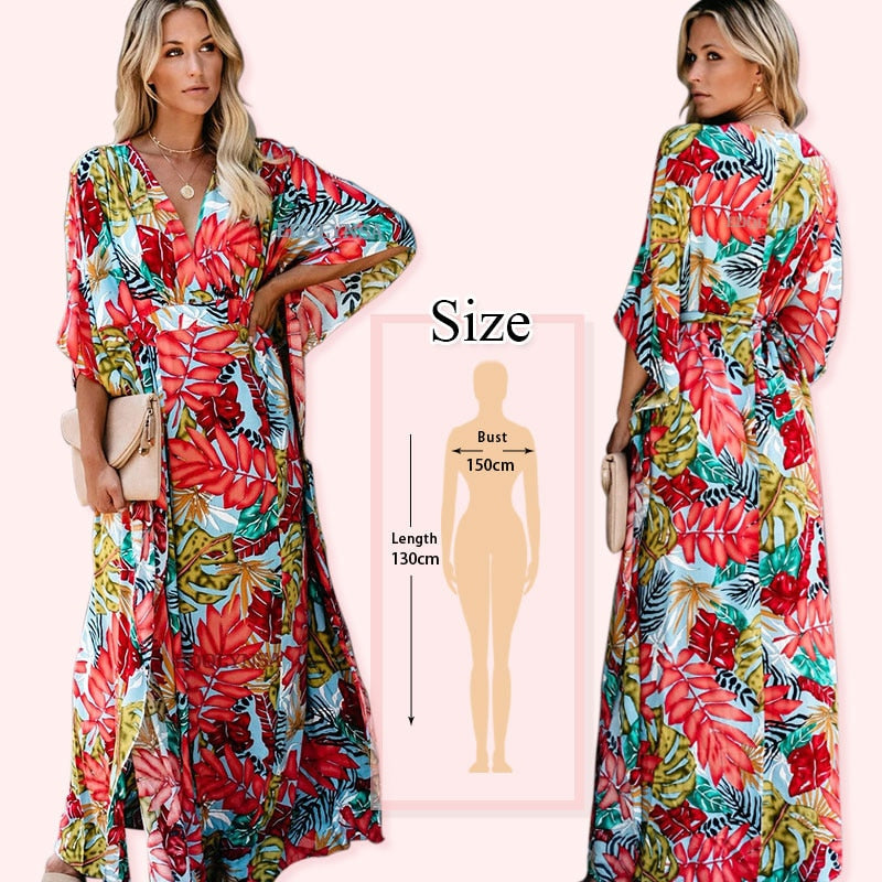 JazzHer 2024 Indie Folk Embroidered V-Neck Short Sleeve Summer Beach Straight Dress Sexy Tunic Women Beachwear Swimsuit Cover-Ups Q790