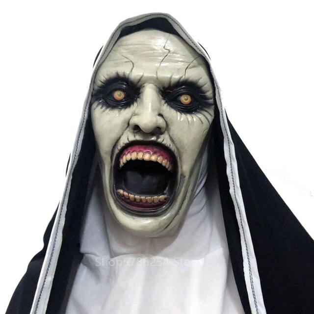 JazzHer Halloween Awakecrm Halloween Costumes For Women Scary Nun Cosplay Dress Black Virgin Mary Carnival Demonic Vestido Medieval