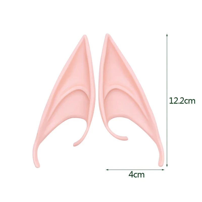 JazzHer 1Pair Cosplay Latex Fairy Angel Elf Ears Halloween Masquerade Party Costumes Halloween Party Decoration Supplies Photo Props