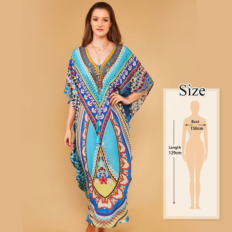 JazzHer 2024 Indie Folk Embroidered V-Neck Short Sleeve Summer Beach Straight Dress Sexy Tunic Women Beachwear Swimsuit Cover-Ups Q790