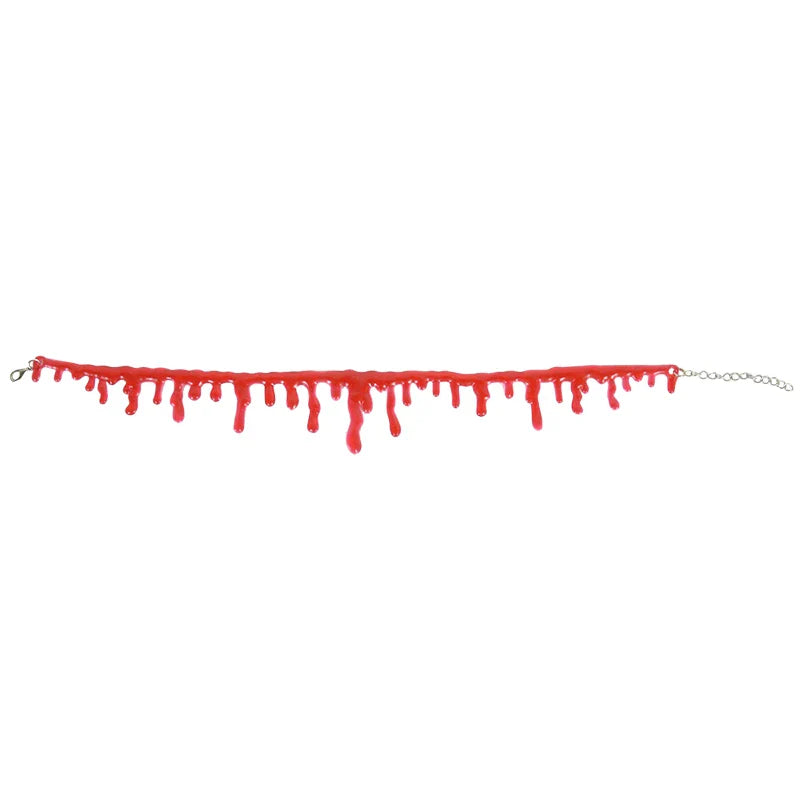 JazzHer Halloween Blood Necklace Women Chokers Necklaces Halloween Party DIY Decorations Horror Props Kids Toy Gift Haunted House