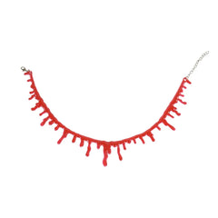 JazzHer Halloween Blood Necklace Women Chokers Necklaces Halloween Party DIY Decorations Horror Props Kids Toy Gift Haunted House