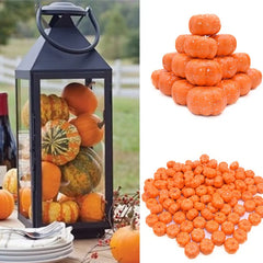 JazzHer 25Pcs Mini Artificial Pumpkin Fake Simulation Vegetabl Happy Halloween Decoration For Home Halloween Props DIY Crafts