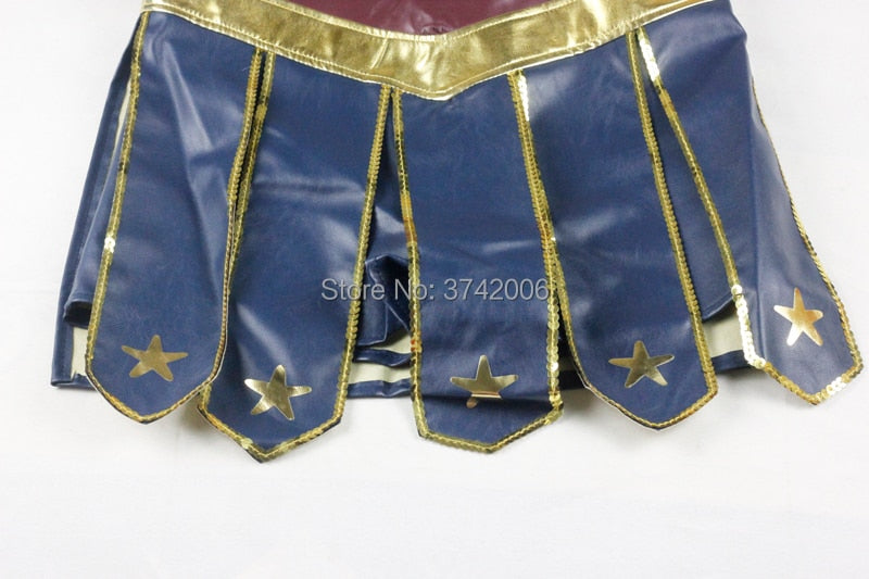 JazzHer Halloween Awakecrm Adult Leatherette Wonder Woman Costume Women Halloween Party Movie Justice Fantasia Fancy Dress League Superhero Superwomen