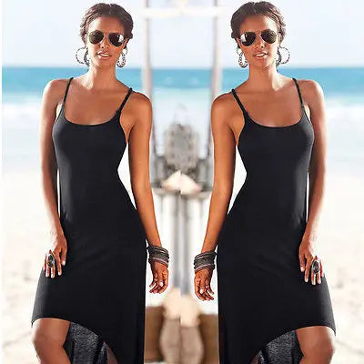 JazzHer New fashion Women Sexy Summer Dress Maxi Long Evening Party Beach black Dress Sundress vitage party dresses