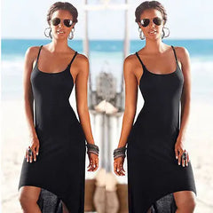 JazzHer New fashion Women Sexy Summer Dress Maxi Long Evening Party Beach black Dress Sundress vitage party dresses