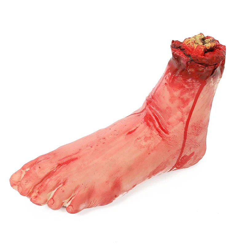 JazzHer Halloween Horror Props Bloody Fake Arm Hand Creepy Finger Foot Scary Leg Brain Halloween Party Decoration Supplies