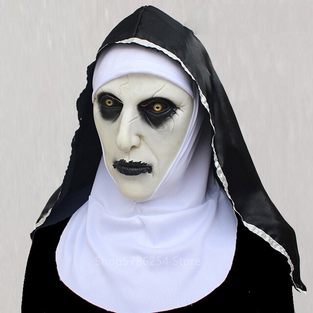 JazzHer Halloween Awakecrm Halloween Costumes For Women Scary Nun Cosplay Dress Black Virgin Mary Carnival Demonic Vestido Medieval