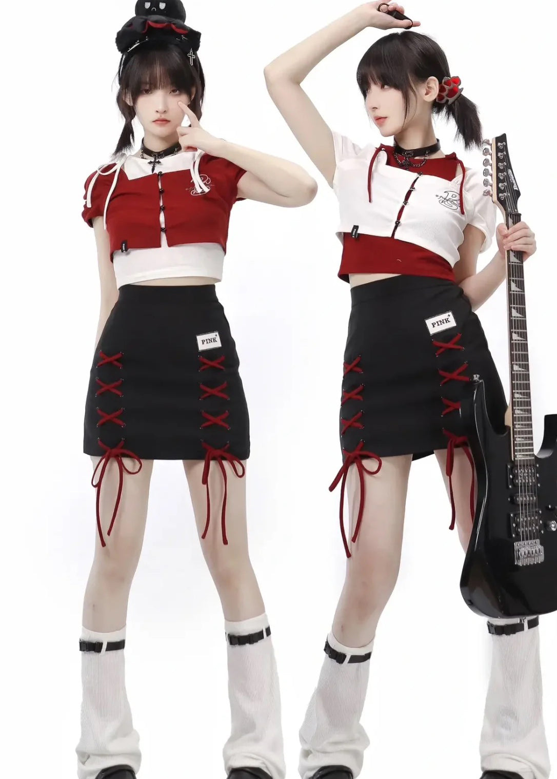 Jazzher Band Girl Short Top &Amp; Braided Short Skirt