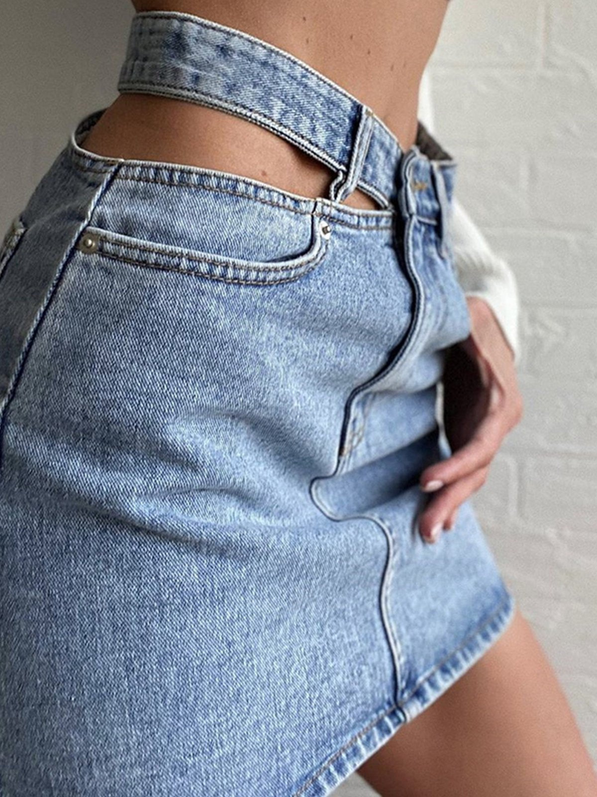 JazzHer Jasmine Mini Denim Skirt