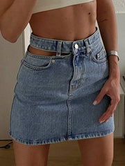 JazzHer Jasmine Mini Denim Skirt