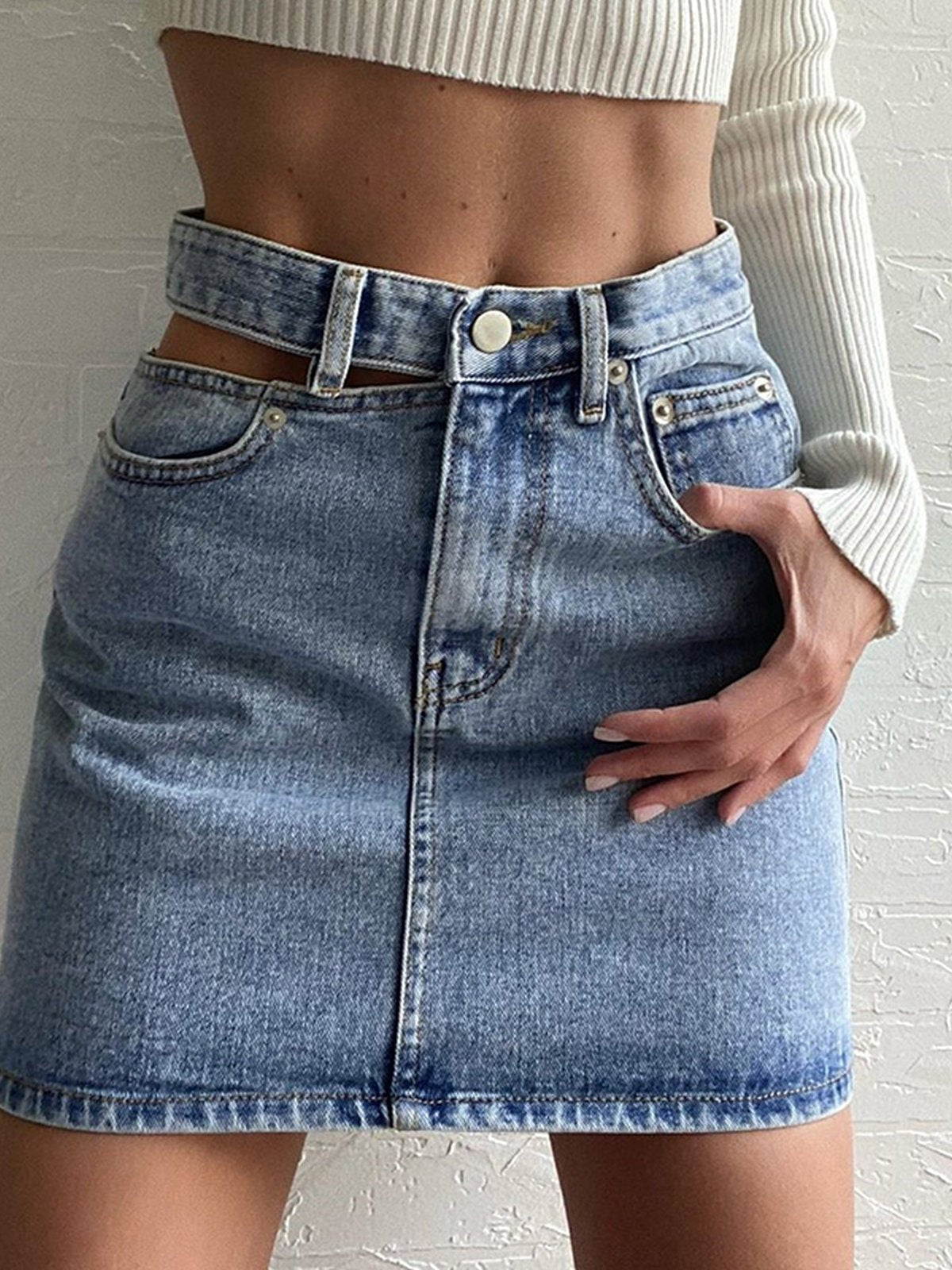 JazzHer Jasmine Mini Denim Skirt