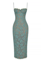 JazzHer Joelle Forest Lace Midi Dress