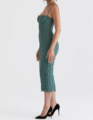 JazzHer Joelle Forest Lace Midi Dress