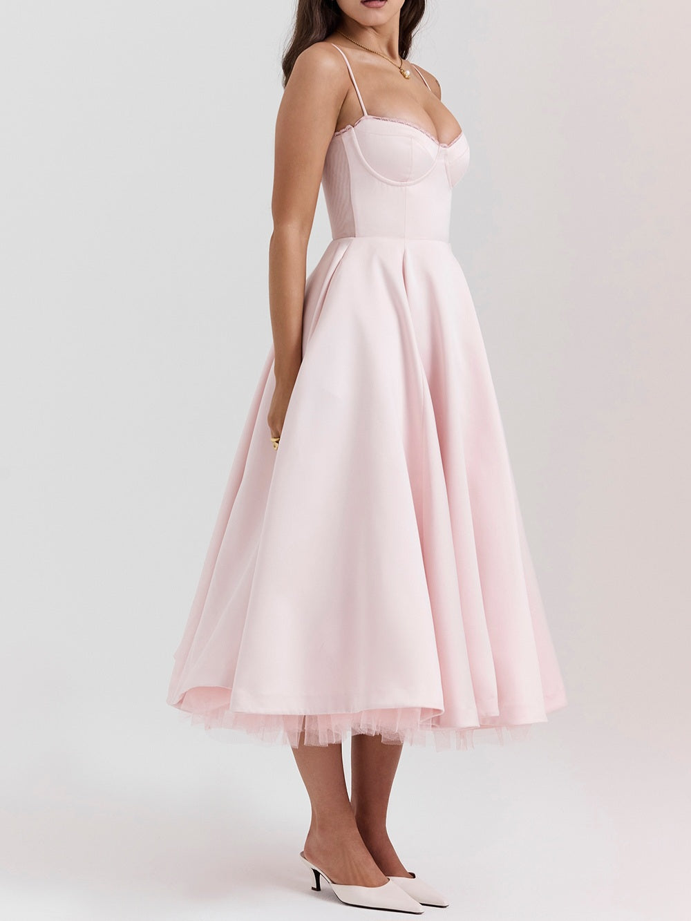 JazzHer Mademoiselle Ballerina Pink Midi Dress
