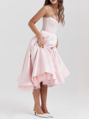 JazzHer Mademoiselle Ballerina Pink Midi Dress