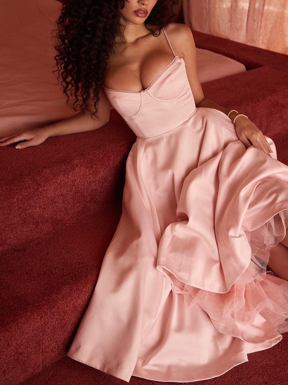 JazzHer Mademoiselle Ballerina Pink Midi Dress