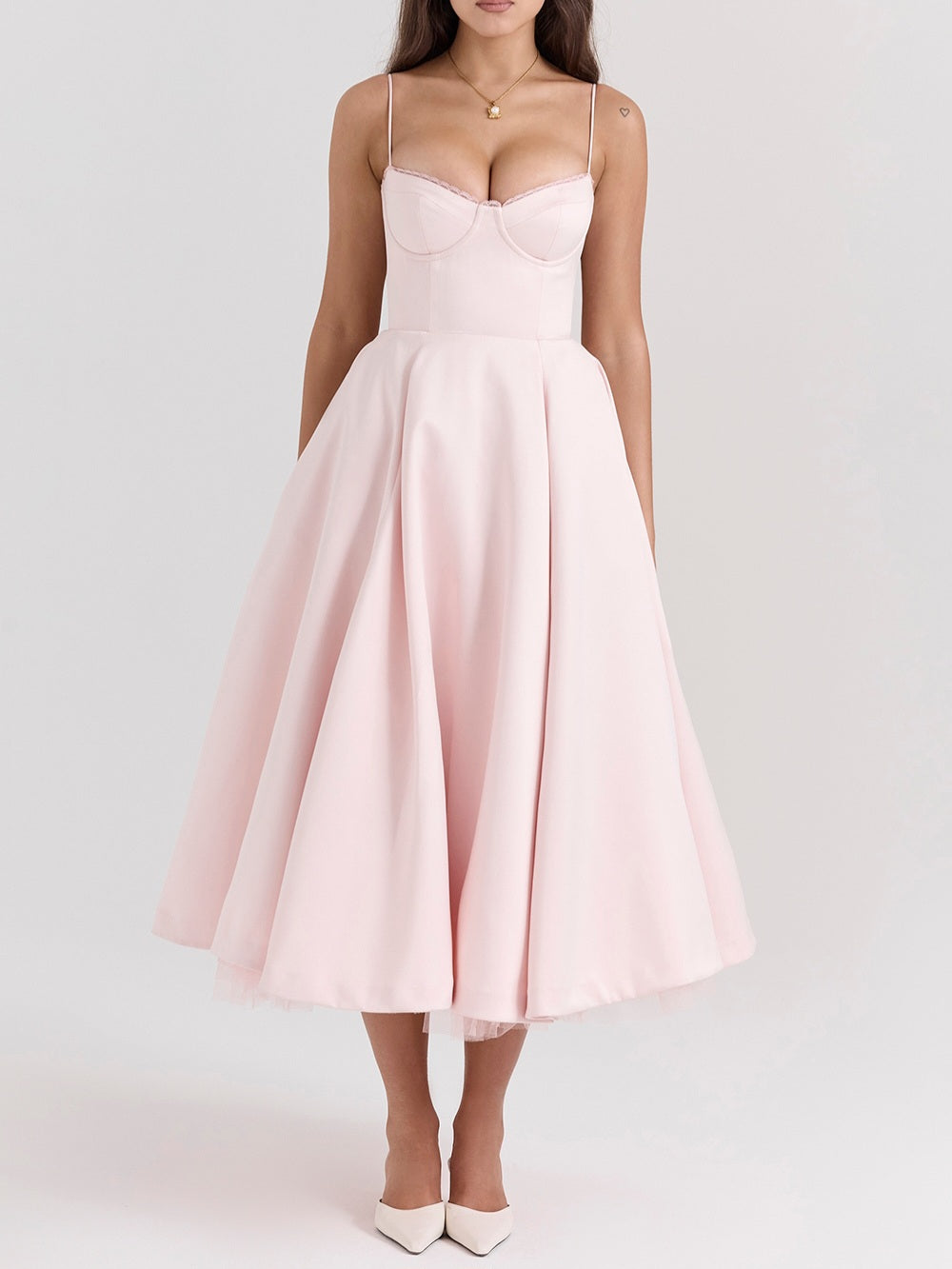 JazzHer Mademoiselle Ballerina Pink Midi Dress