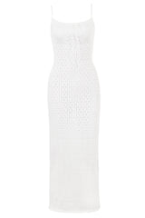 JazzHer Myla White Knit Maxi Dress