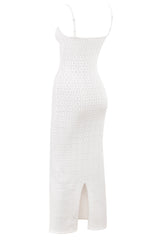 JazzHer Myla White Knit Maxi Dress