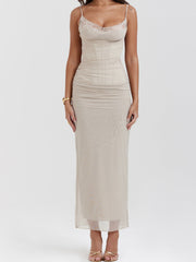 JazzHer 'Nalini' Sand Maxi Dress