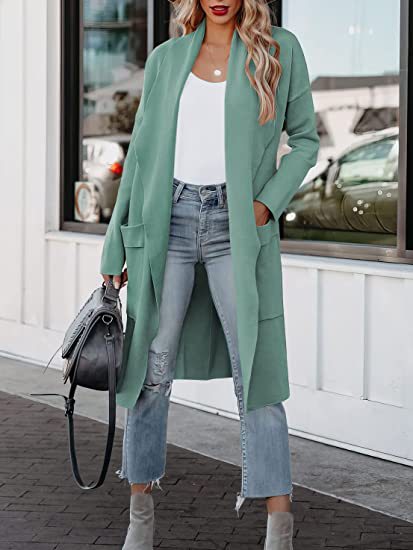 business casual outfits for women Autumn and Winter 2024 Women's New Casual Long Solid Color Warm Overcoat Jacket