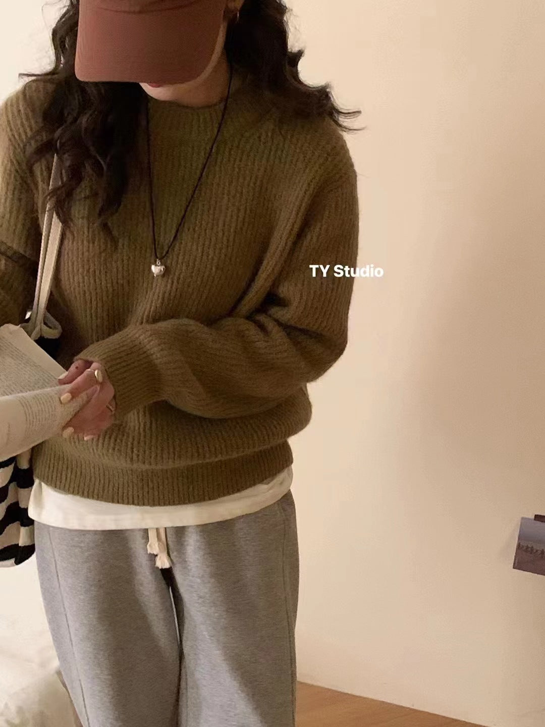 boy outfits Thick Sweater Women's Loose Outer Wear Autumn and Winter New Japanese round Neck Versatile Lazy Style Thick Wool Pullover Sweater