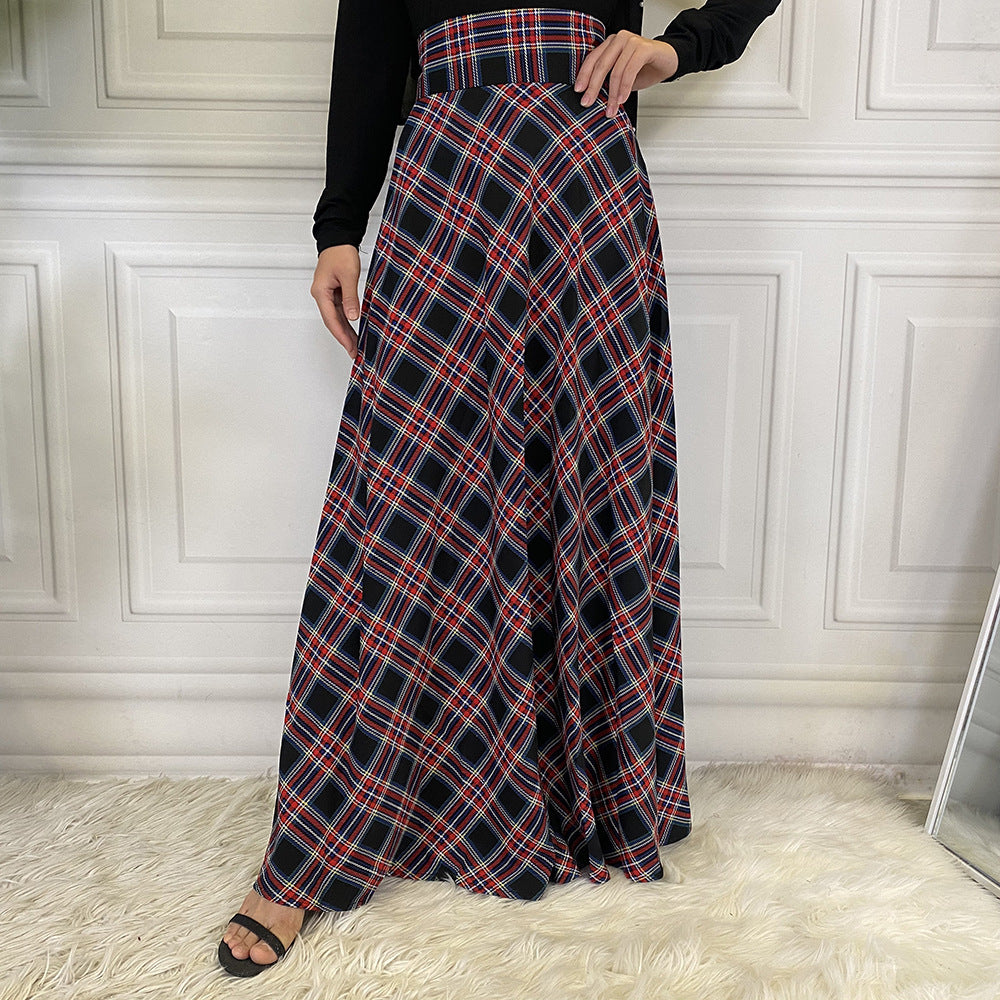 outfit inspo fall Fashion Casual Waist Slimming Scottish Skirt 3052