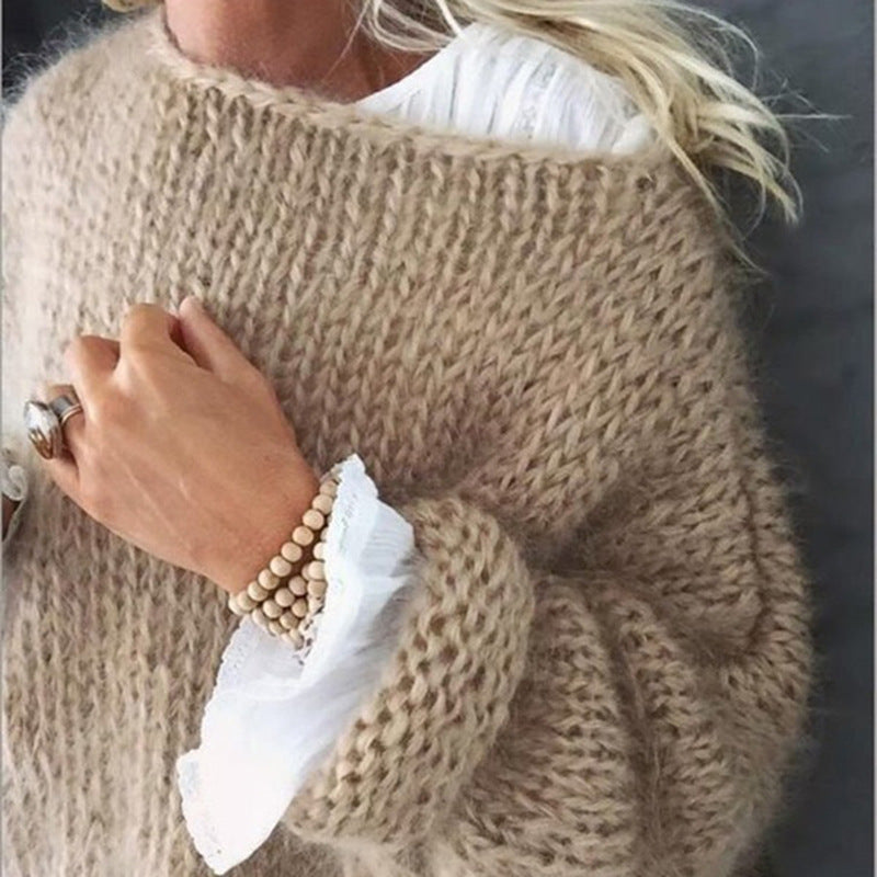 sweater 2024 Mohair Sweater Women's Autumn and Winter Knitted Top Fashion Casual Sweater Women's Clothing