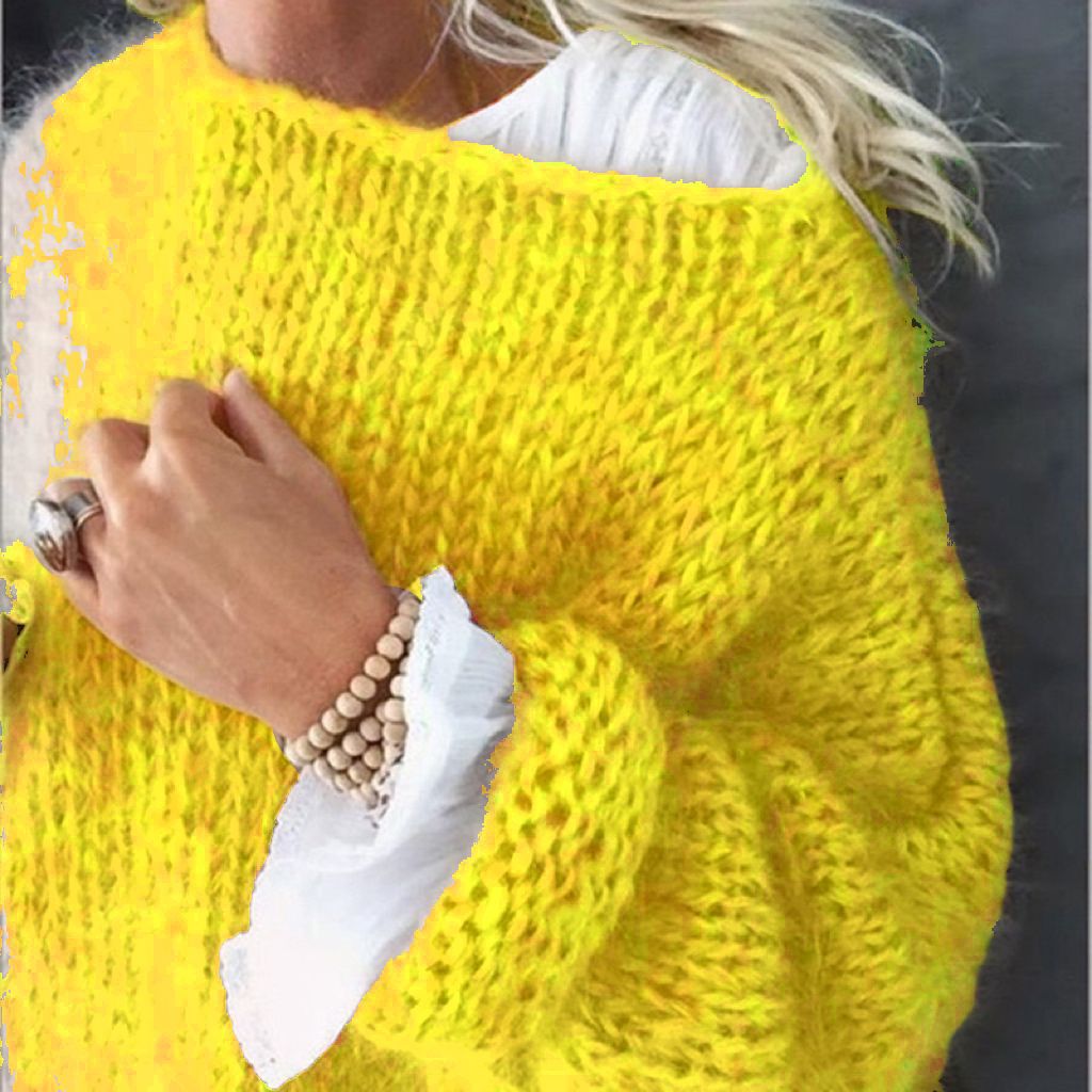 sweater 2024 Mohair Sweater Women's Autumn and Winter Knitted Top Fashion Casual Sweater Women's Clothing