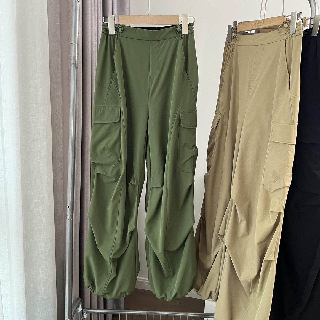 dti outfits Strict Selection Parachute Pants Banana Autumn Quick-Drying Umbrella Pants Casual Pants Breathable Wide-Leg Overalls Women