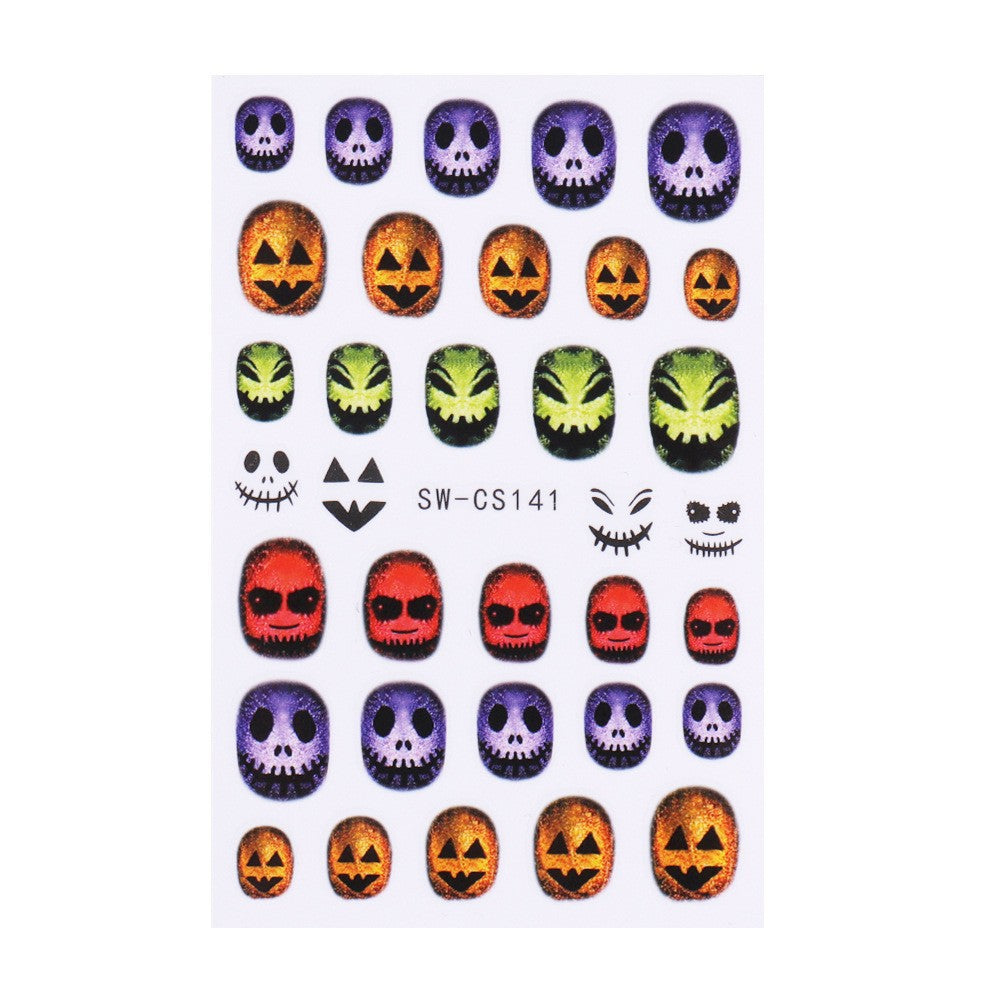 men’s fall fashion 2024 20.24 Million Holy Festival Nail Sticker 3D Cartoon Funny Skull Spider Blood Drop Nail Adhesive Sticker