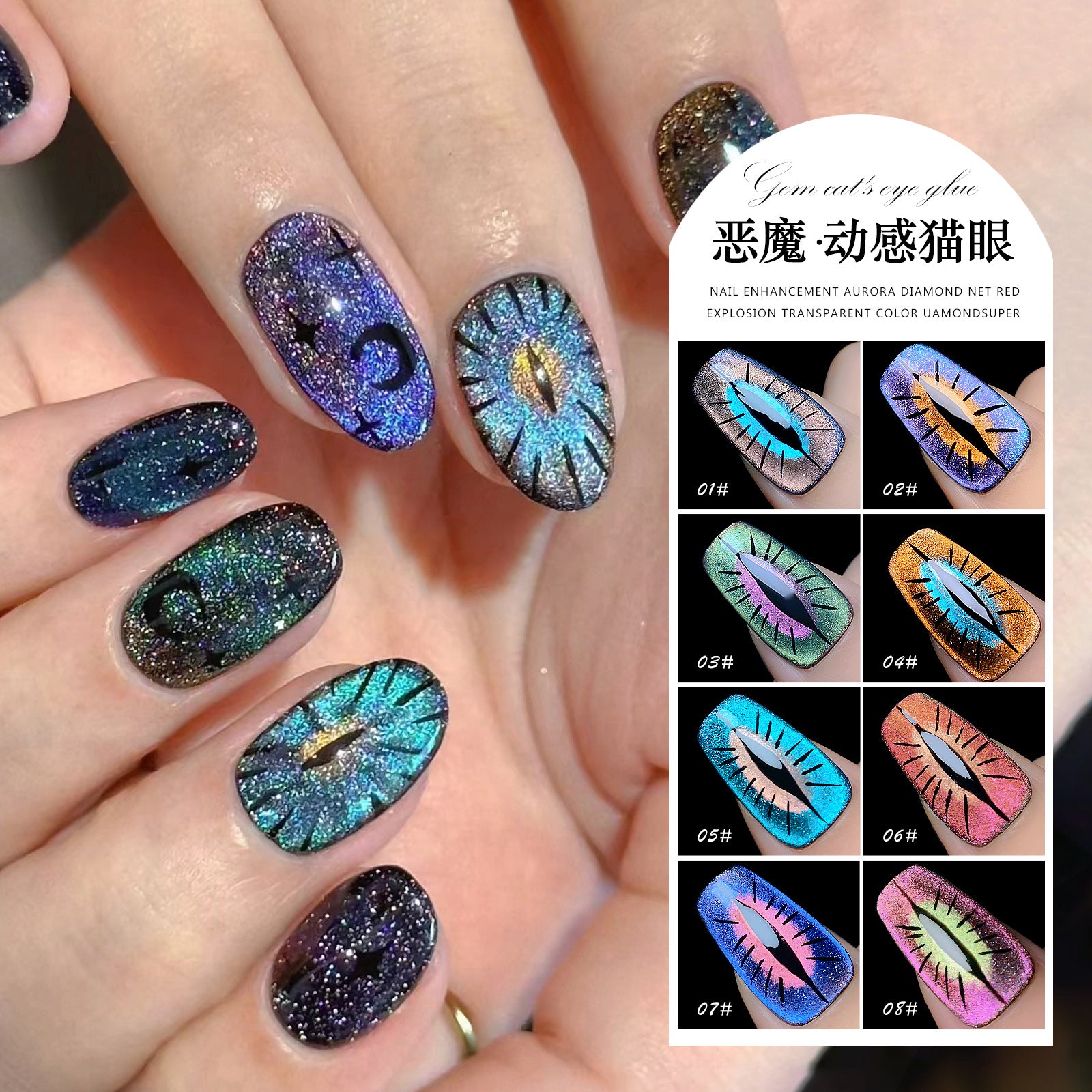 men’s fall fashion 2024 Manicure Demon Eye Dynamic Spar Cat Eye Nail Polish Glue Phototherapy Nail Polish Manufacturer