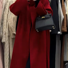 construction worker costume Factory Big Promotion New Year Battle Robe Super Long Stand Collar Cashmere Coat Thickened Design Wool Coat Maillard Series