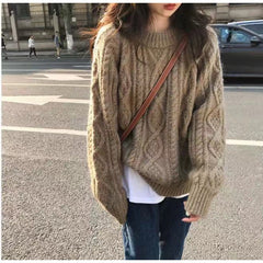 womens fashion Women's Korean-Style Sweater New Gentle Lazy Style Niche Twist Sweater