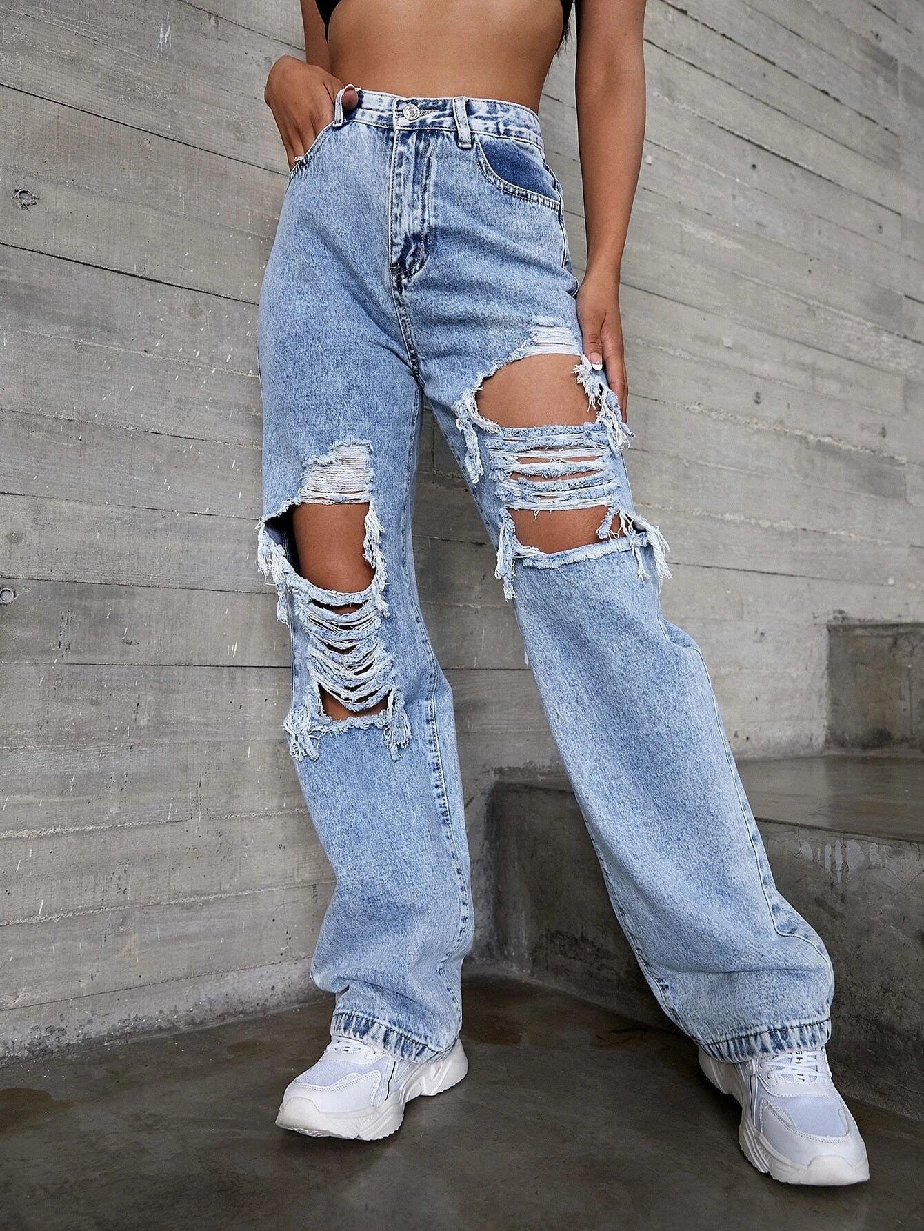 frat boy outfits Women's Fashion Trend Ripped Denim