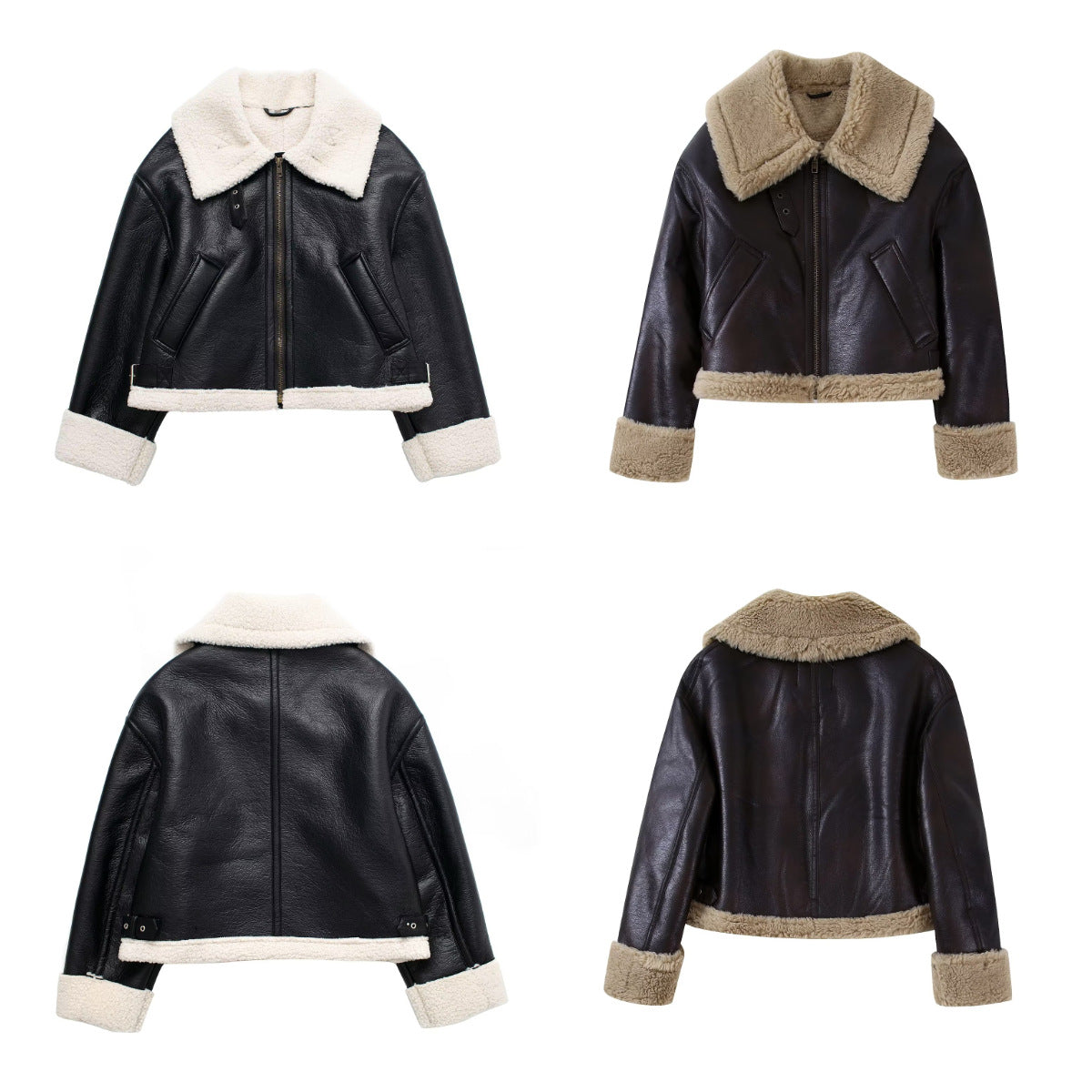 classy outfits men Autumn New Women's Street Fashion Double-Sided Short Jacket Jacket W085 7287