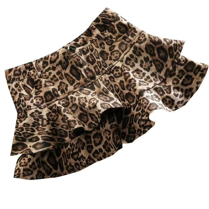 going out outfits Leopard Print Skirt Women's Skirt Korean Style Pettiskirt Women's Spring New Fashion Slimming Short High Waist Hip Skirt