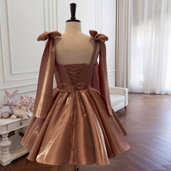 avant garde dress to impress French Retro Pettiskirt Bow Design Waist-Tight Birthday Short Banquet Dress Sling Dress