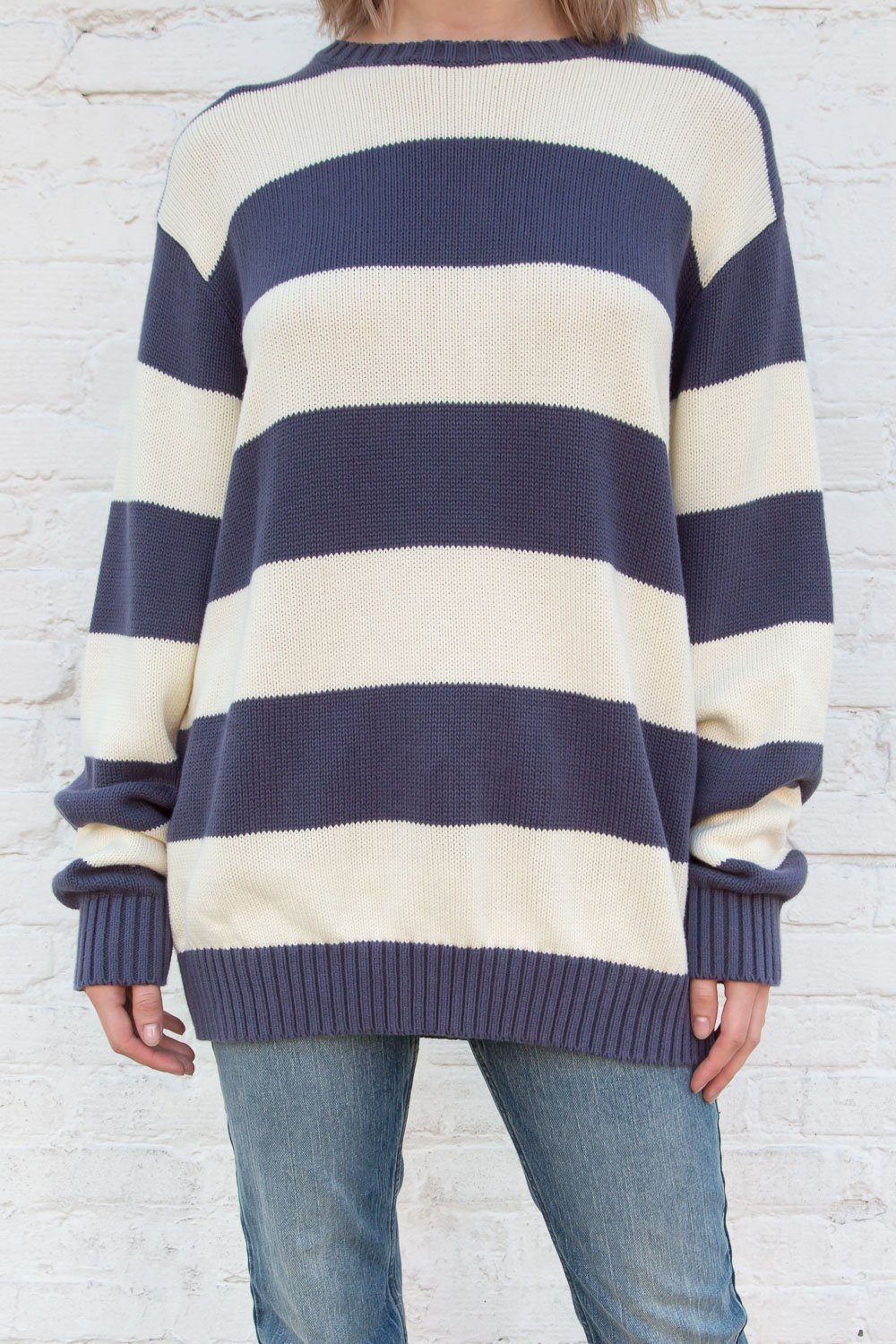 sweater Autumn and Winter Sweater round Neck Korean Style Casual Sweater Loose Sweater Trendy Striped Lazy Thick Bottoming Shirt